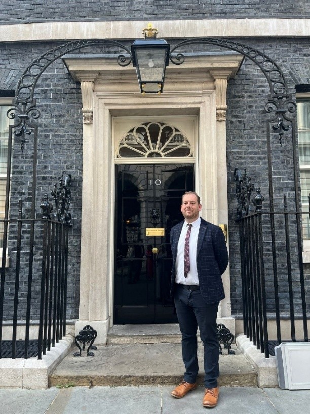 Nick Peres, our Programme Director for Digital Innovation and Transformation, outside 10 Downing Street