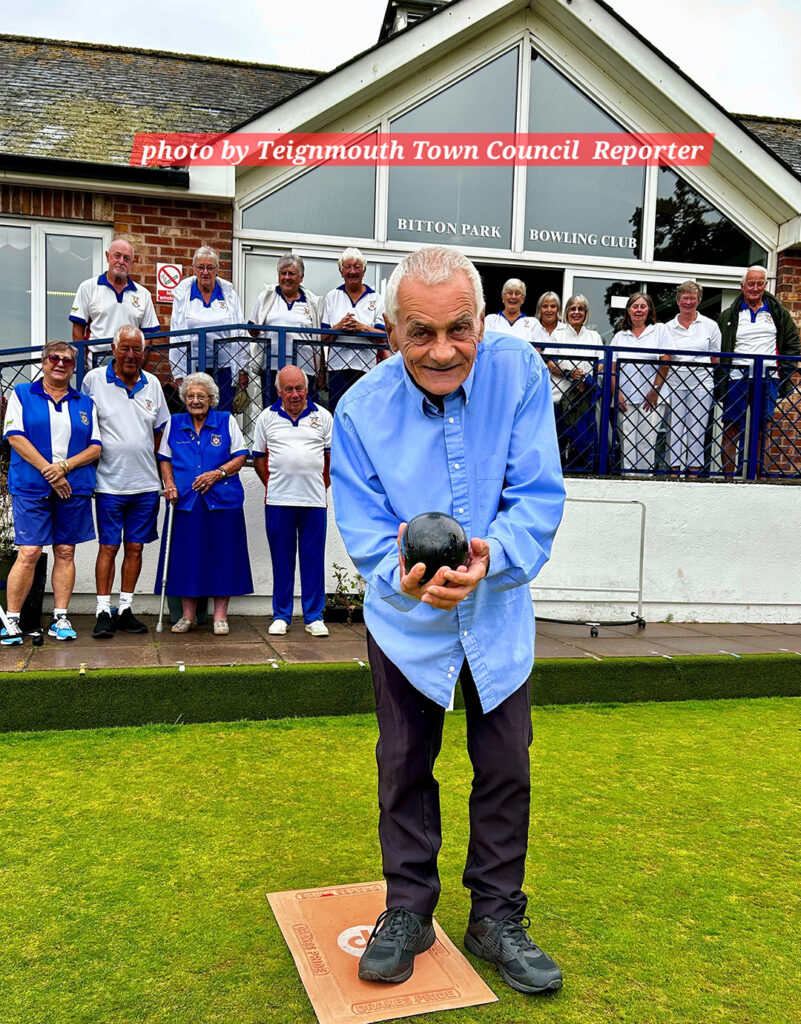 Jim Harvey, who has raised more than £1,853 for our charity at Bitton Park Bowling Club, Teignmouth.