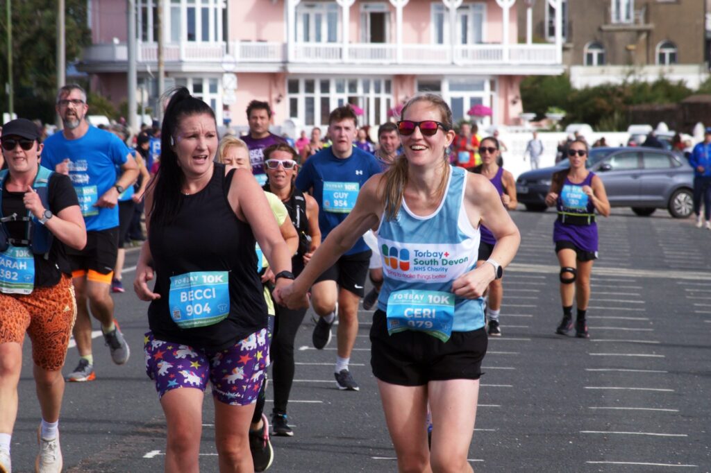 NHS Torbay Blue Wave runner Ceri Finch
