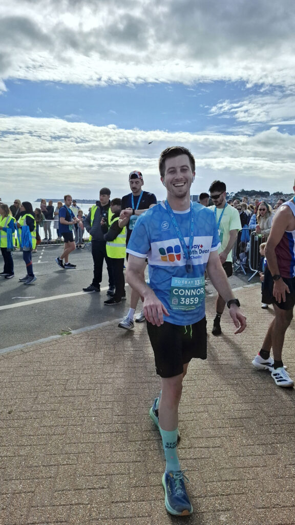 NHS Torbay Blue Wave runner Connor Togher