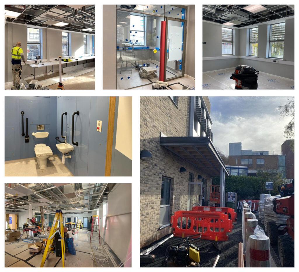 Photo montage of the building works taking place in the Emergency Department