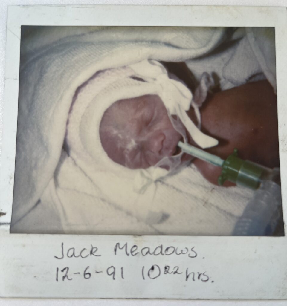 Jack Meadows's first photo, taken by Jan Miles