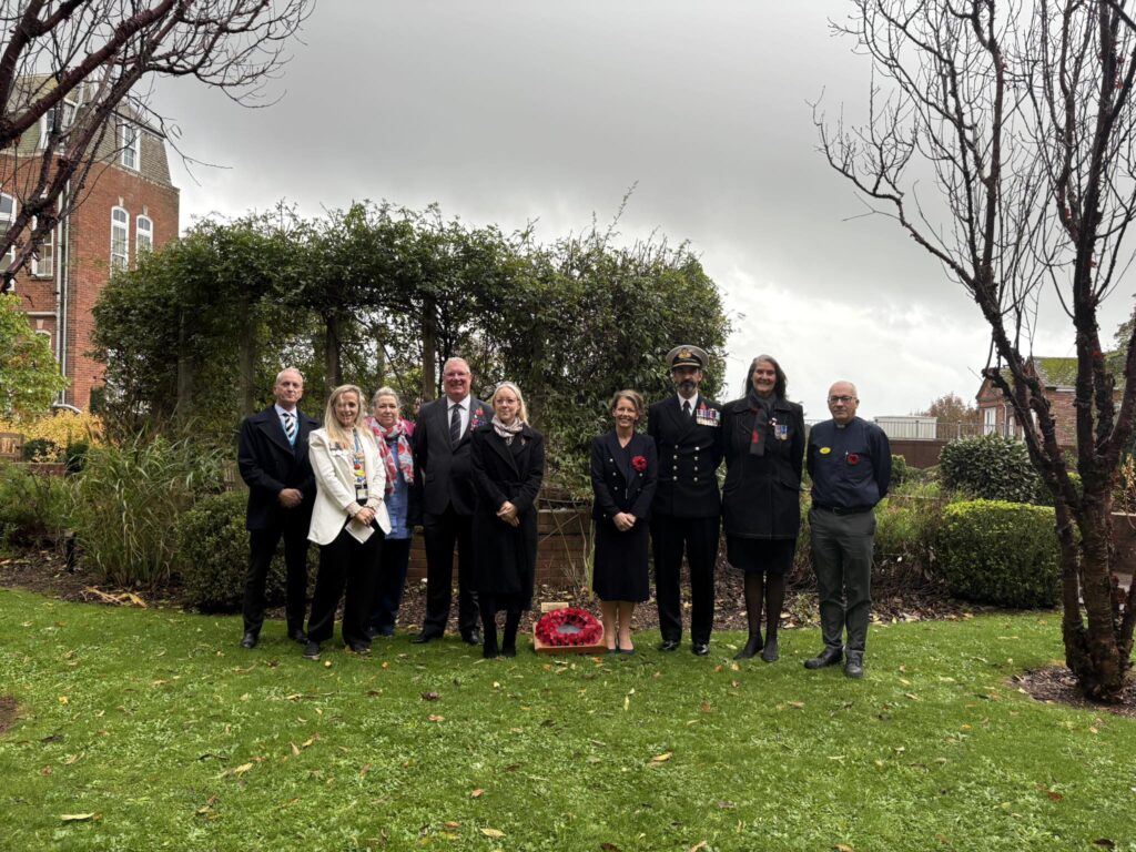 Colleagues at Torbay Hospital in the Rose Garden on 11 November to make the national two minutes’ silence for Remembrance Day.