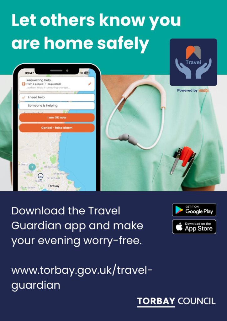 Torbay Council's Travel Guardian app poster
