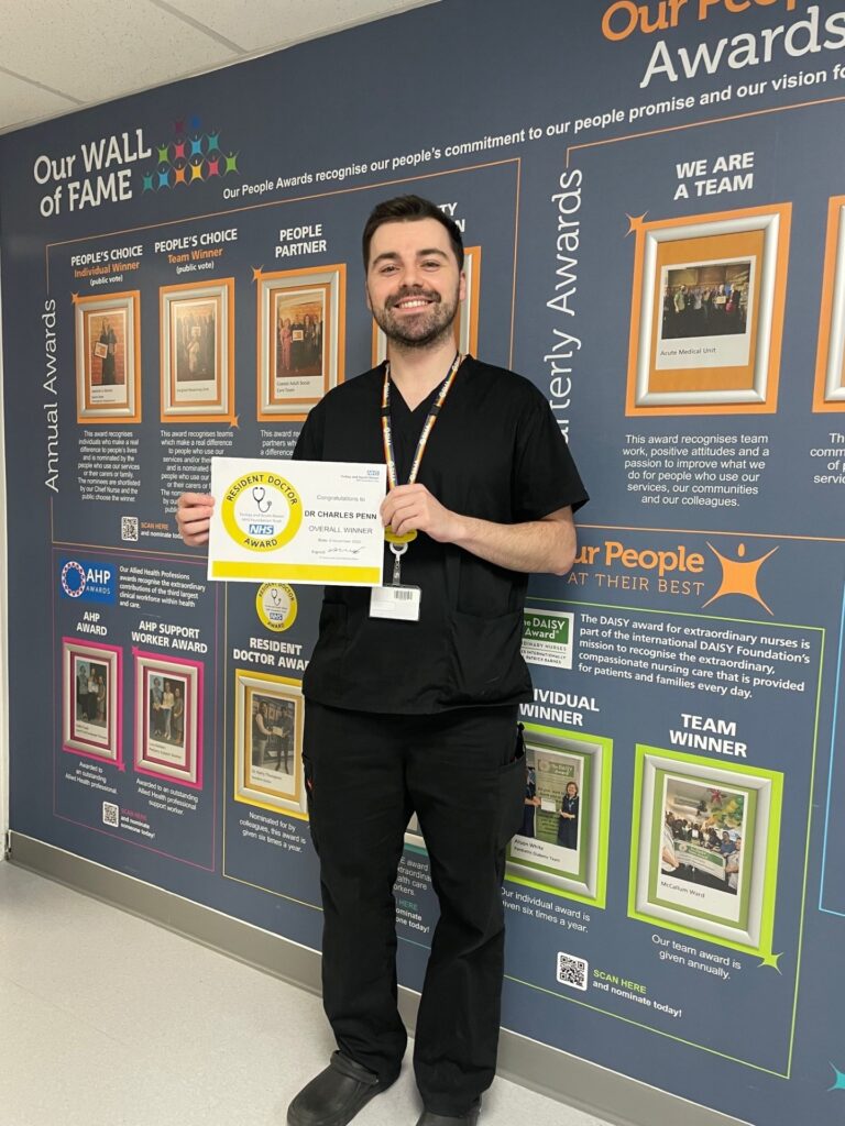 Charlie Penn, our latest Resident Doctor award winner