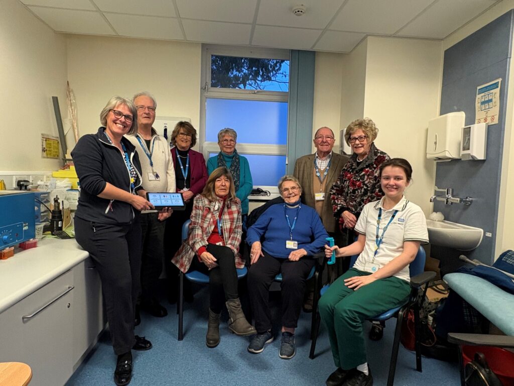 Suzie Smith, Clinical Lead for the Hand Therapy Team, with some of the Torbay Hospital League of Friends