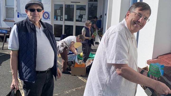 Volunteers and members from the Teignmouth Hospital League of Friends refreshing the window boxes