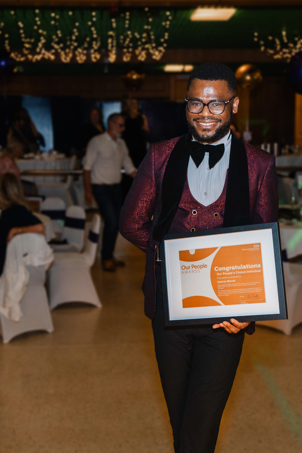 Our People’s Choice individual award winner Gabriel Moroti, with their award