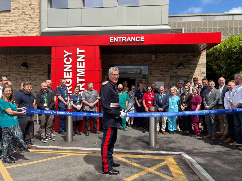Group shot of people at the opening ceremony for the Emergency Department at Torbay Hospital