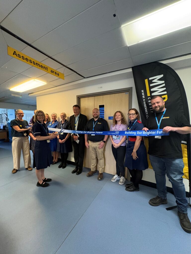Maternity triage team and colleagues at the ribbon cutting