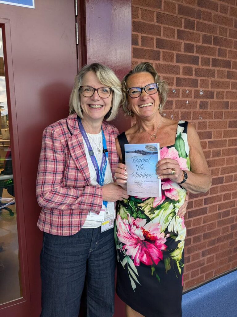 Mel Hearn at the launch of her book, Beyond the Rainbow