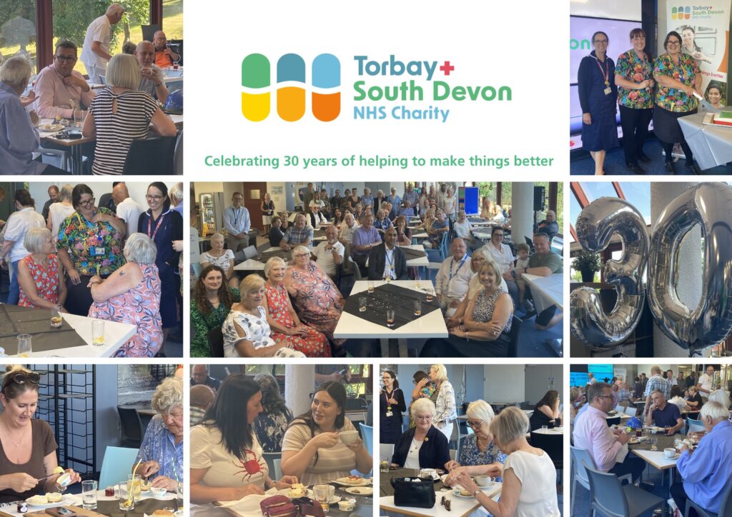 Photo collage featuring celebrations for 30 years of supporting local healthcare