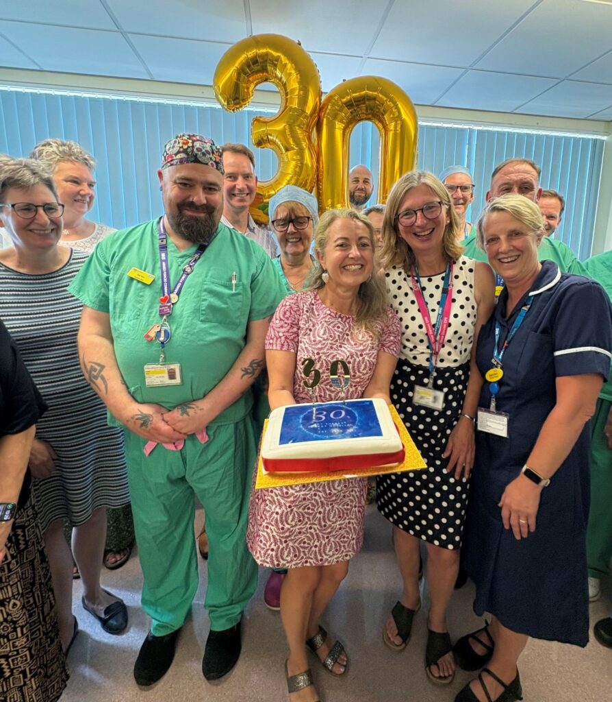 Colleagues celebrating 30 years of the Day Surgery Unit
