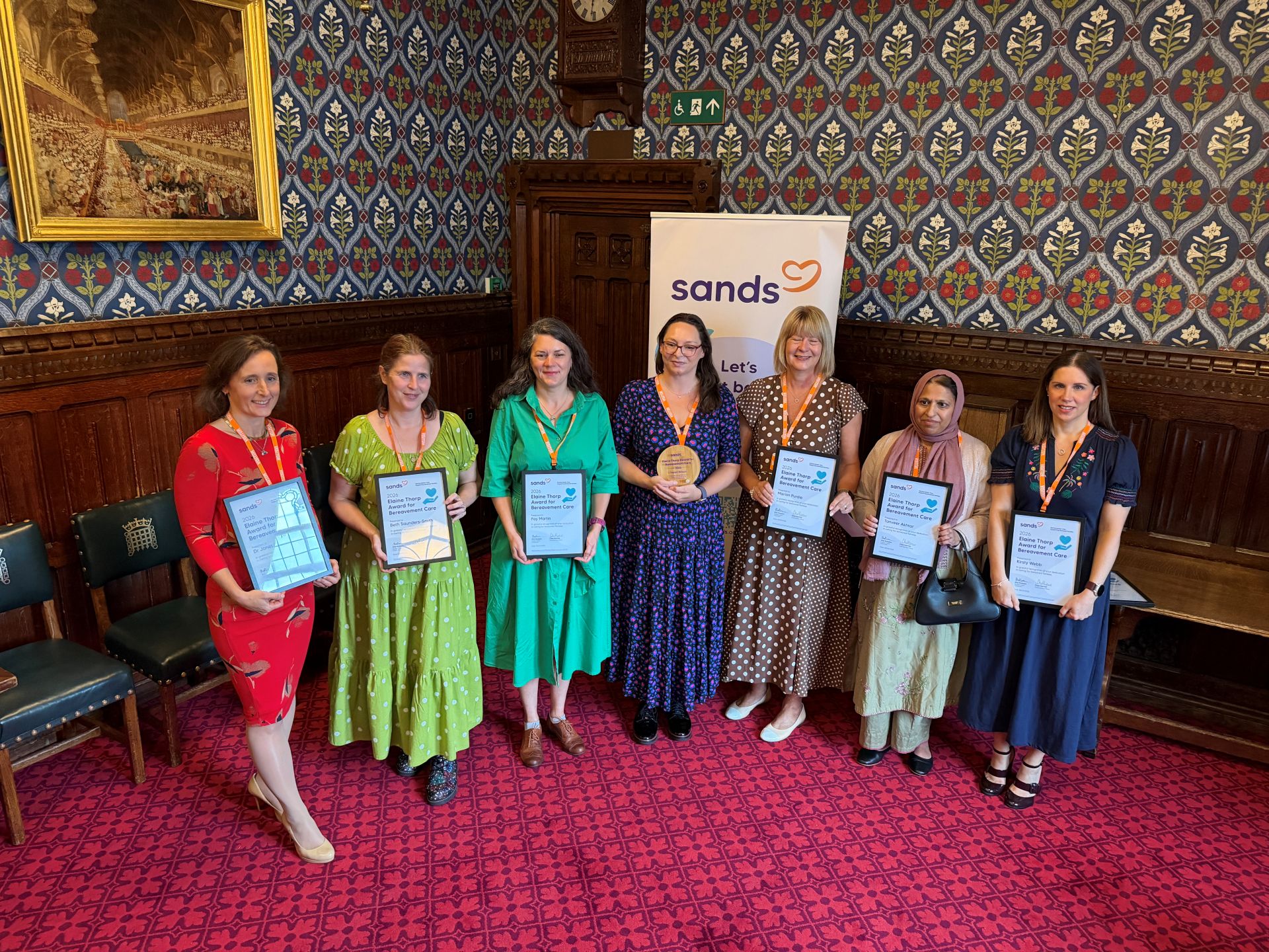 Fay Martin at the Sands Baby Loss Awards at alongside seven other midwives and health professionals from across the country, after they were shortlisted for the Elaine Thorp Award for Bereavement Care 2026.